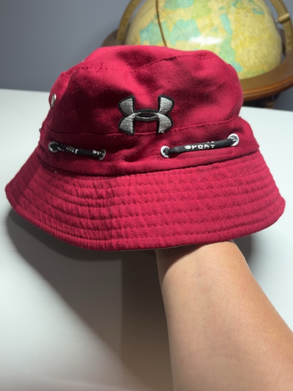 Under Armour Red Bucket Hat with Logo